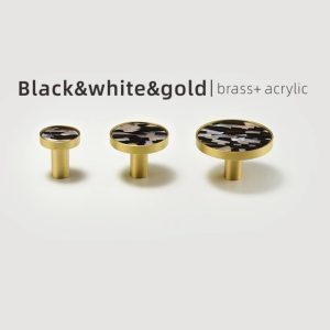 Bútor fogantyú fekete-fehér-arany