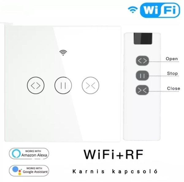 Wifi-s redőny/függönykarnis/árnyékoló kapcsoló fehér 1012