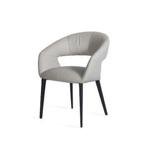 Balzano Livio étkezőszék tört fehér textilbőrrel, modern acél vázzal