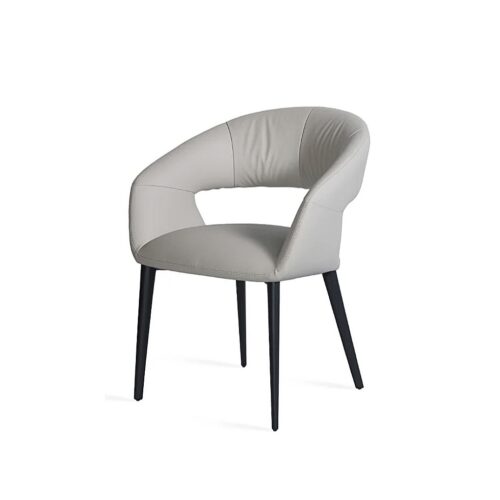 Balzano Livio étkezőszék tört fehér textilbőrrel, modern acél vázzal