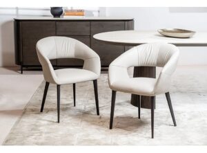 Balzano Livio étkezőszék sötétszürke textilbőrrel, modern acél vázzal