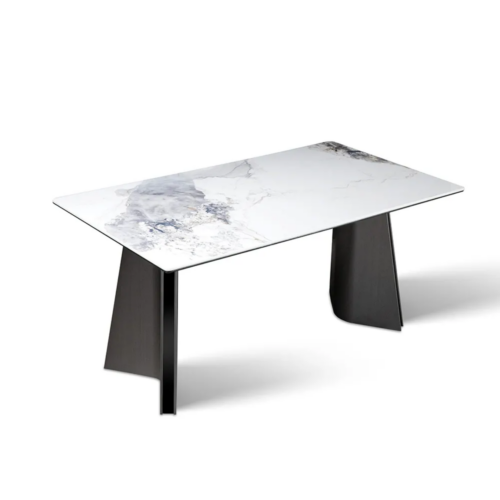 AURON étkezőasztal szinterezett márvány hatású kőlappal, modern design