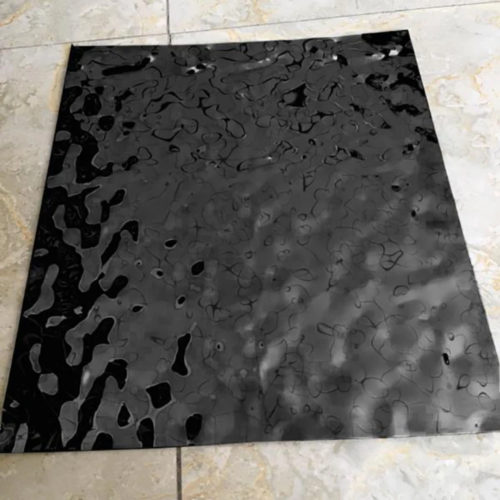 Hullám mintás 3D design falpanel fekete színben 1220×2800 mm