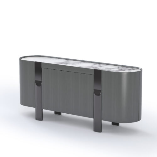 CORTINA tálalószekrény valódi márvány tetővel modern enteriőrben