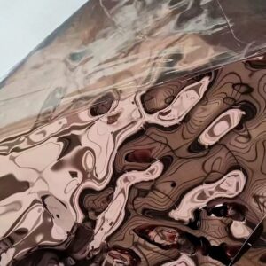 Hullám mintás 3D design falpanel rose gold színben 1220×2800 mm