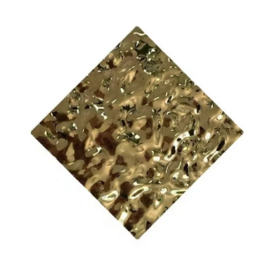 Hullám mintás 3D design falpanel pezsgő arany színben 1220×2800 mm