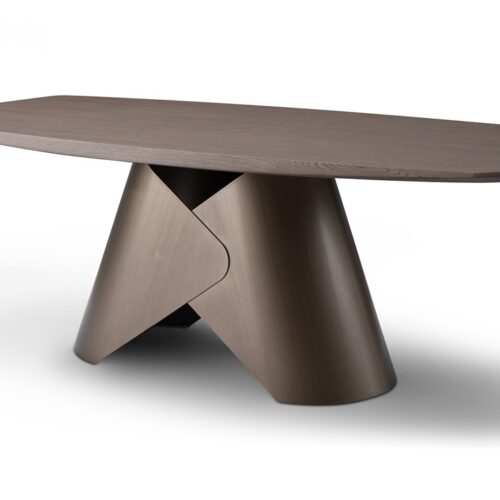 BRONZO prémium étkezőasztal valódi fa lappal és bronz színű fém lábbal