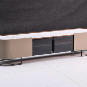 modern designer TV szekrény üveg ajtóval