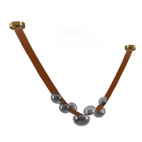 Modern design lámpa barna bőr szalaggal és LED fényforrással