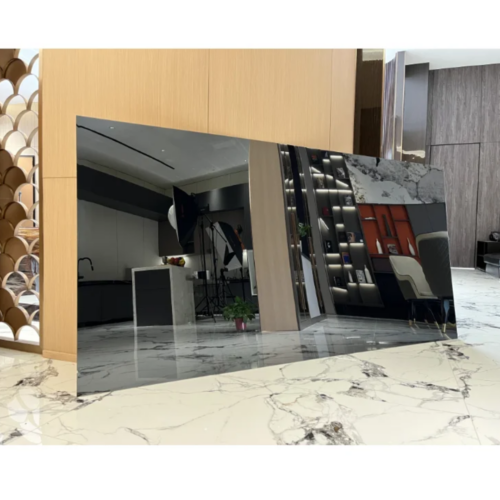 Szürke tükör hatású flexibilis bambusz falpanel (122 × 280 cm)