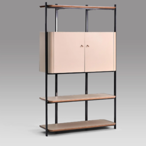 BALZANO STRIDE bárszekrény bőr bevonattal és fém vázzal